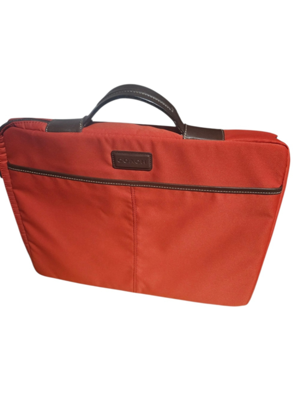 Women's Coach Laptop Bag, One Size, Red and Brown